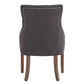 Linen Curved Back Tufted Dining Chairs (Set of 2) - Dark Gray Linen