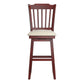 Slat Back Bar Height Wood Swivel Bar Stool - Antique Berry Finish