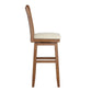 Double X-Back Wood Swivel Bar Stool - Oak Finish