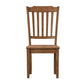 Slat Back Wood Dining Chairs (Set of 2) - Oak Finish