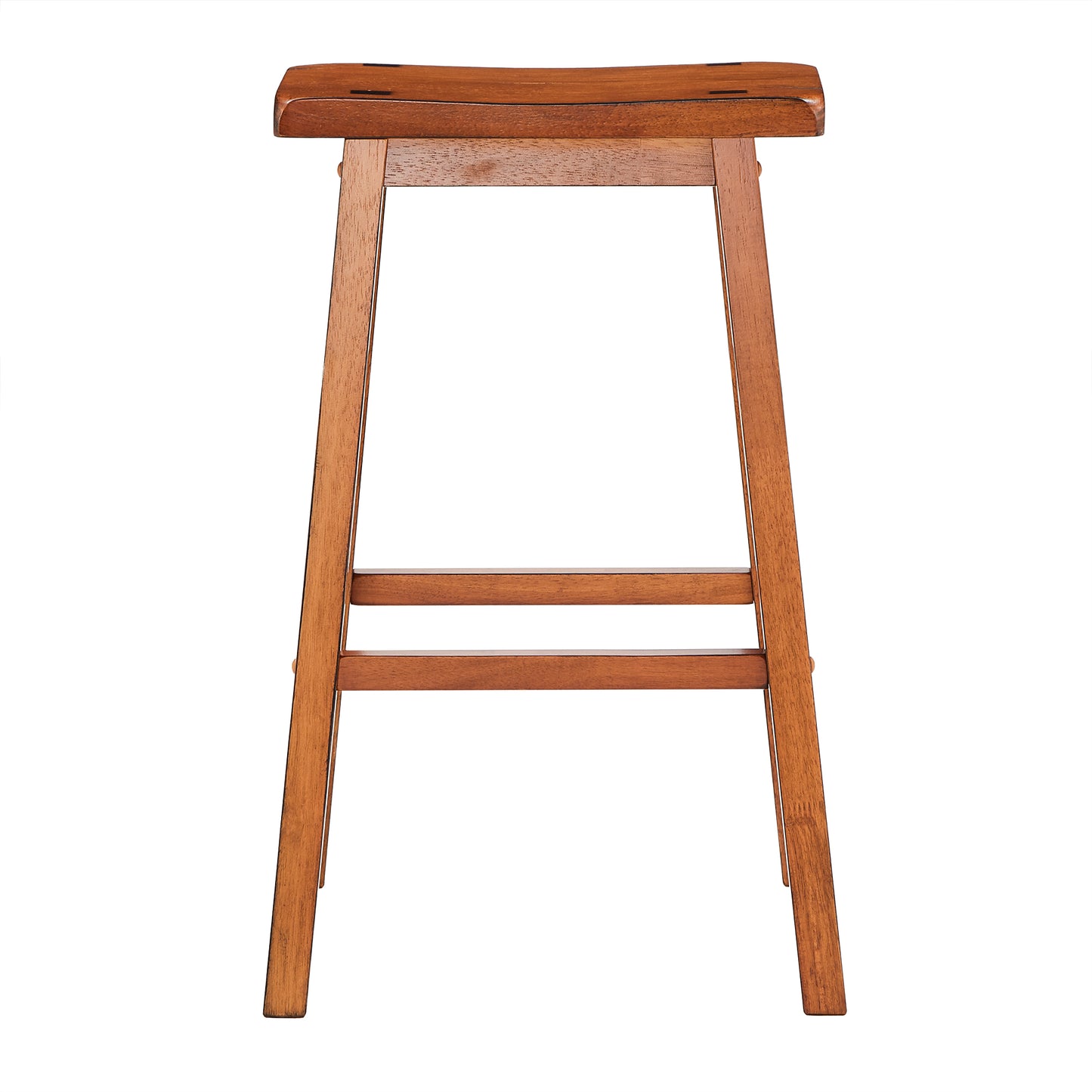 Saddle Seat 29" Bar Height Backless Stools (Set of 2) - Honey Oak Finish