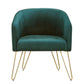 Gold Finish Velvet Accent Chair - Dark Green