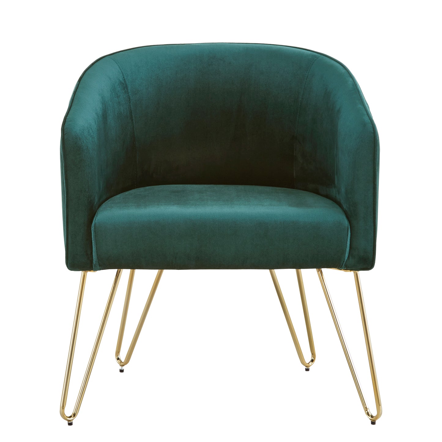 Gold Finish Velvet Accent Chair - Dark Green