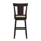 Panel Back Wood Swivel Bar Stool - Antique Black Finish