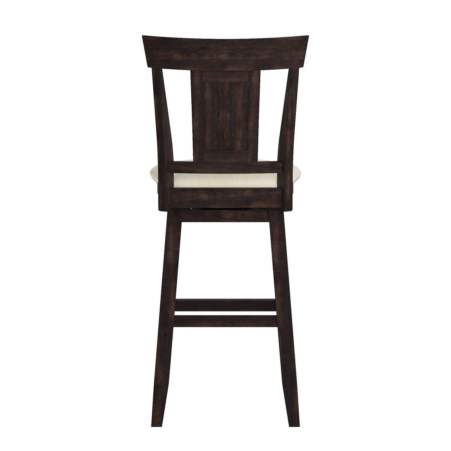 Panel Back Wood Swivel Bar Stool - Antique Black Finish