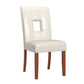 White Faux Leather Keyhole Dining Chairs (Set of 2)