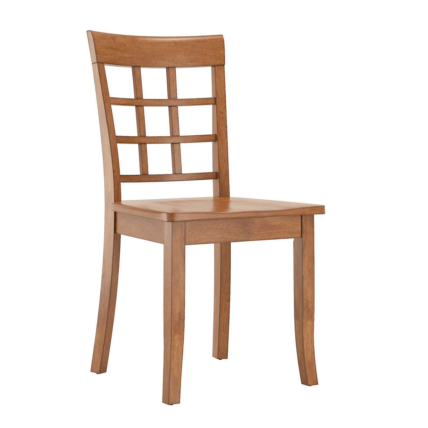 Window Back Wood Dining Chairs (Set of 2) - Oak Finish