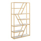 Geometric Gold Finish Powder Coat Metal Bookcase