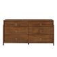 Wood 6-Drawer Dresser - Brown Finish