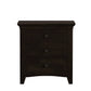 3-Drawer Wood Modular Storage Nightstand with Charging Station - Black