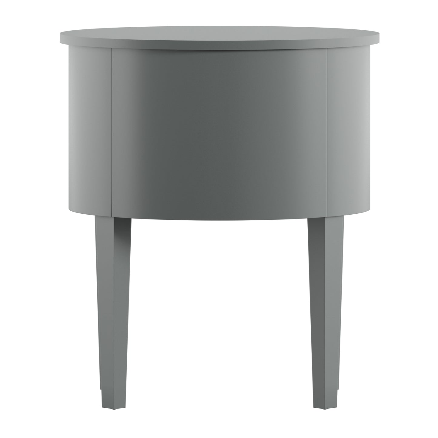 2-Drawer Oval Wood Accent Table - Gray