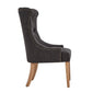 Upholstered Button Tufted Wingback Chair - Dark Gray Linen