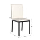 Metal Upholstered Dining Chairs - White Faux Leather, Set of 2