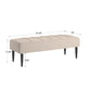 Black Finish Linen Upholstered Bench - Beige