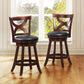 Cherry X-Back Swivel High Back Stool - Counter Height