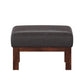 Mission-Style Wood Ottoman - Dark Brown Faux Leather, Oak Finish