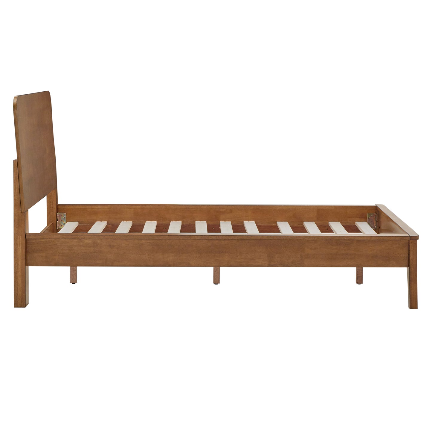 Wood Finish Platform Bed - Oak Finish, Twin