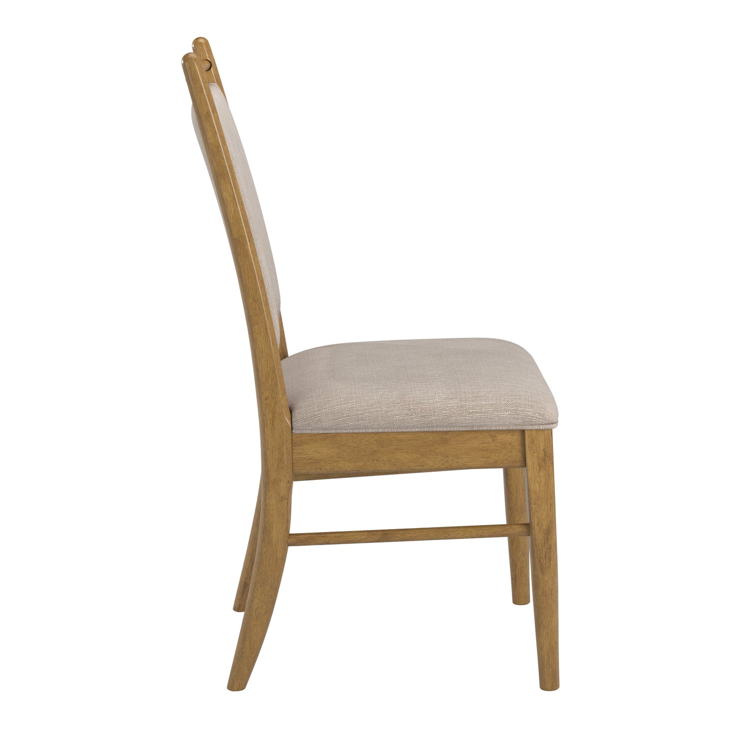 Wood Finish Beige Fabric Dining Chair (Set of 2) - Oak Wash