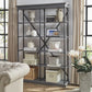 Cornice Double Shelving Bookcase - Gray Finish