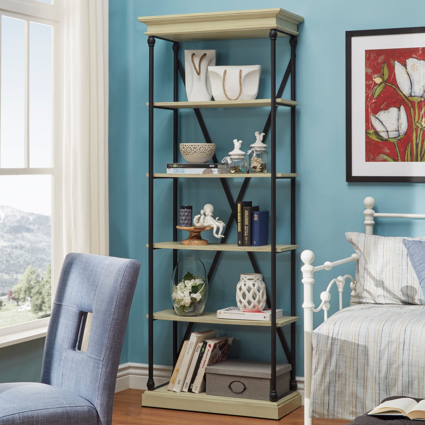 Cornice Etagere Bookcase - Ivory White