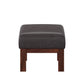 Mission-Style Wood Ottoman - Dark Brown Faux Leather, Oak Finish