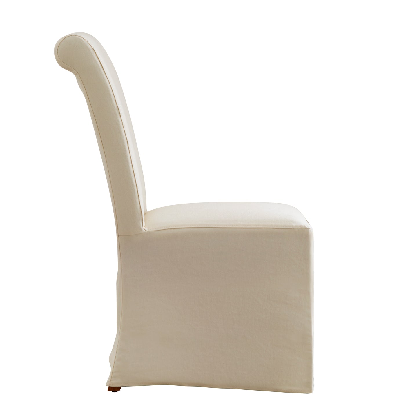 Slipcovered Rolled Back Parsons Chairs (Set of 2) - Cream Slipcover