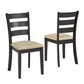 Black Wood Dining Set - Round Dining Table, Ladder Back Chairs, 5-Piece Set