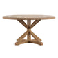 Rustic X-Base Round Pine Finish Dining Table - Pine Finish, 60-inch