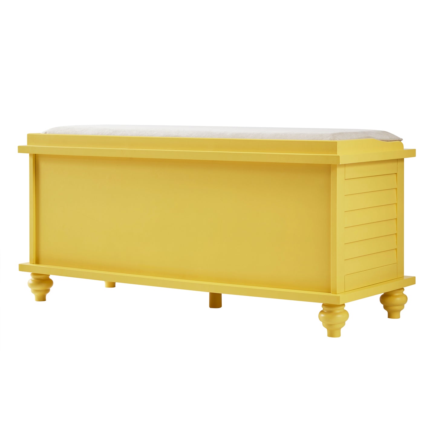 Velvet Cushion Storage Bench - Yellow