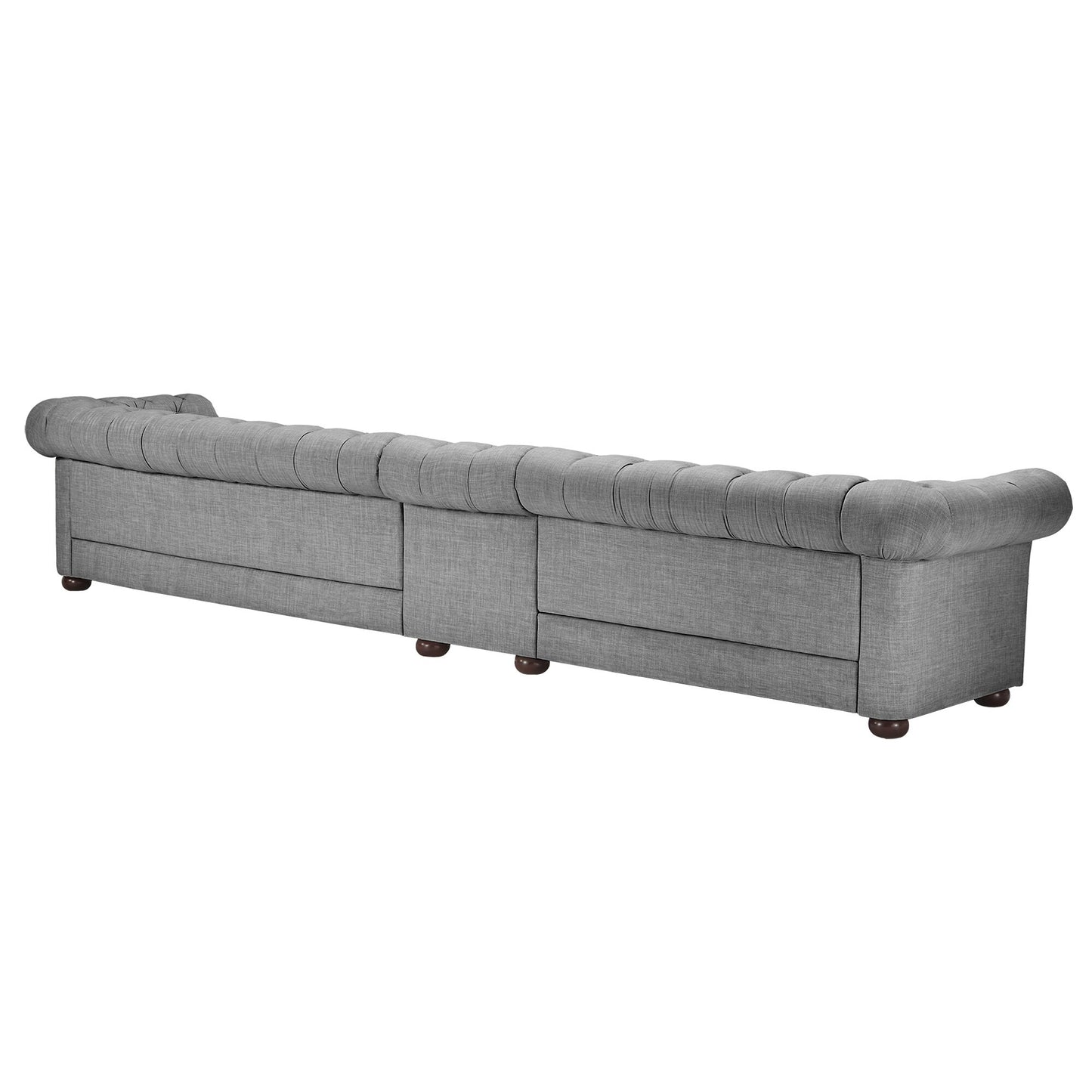 6-Seat Modular Chesterfield Sofa - Gray Velvet