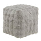 Upholstered Square Pouf Ottoman - Gray Squara Furry Fabric