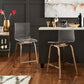 Acrylic Swivel High Back Stools (Set 2) - Champagne Gold, 24" Counter Height