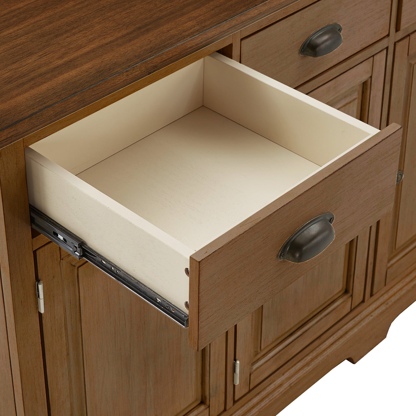 Wood Cabinet Buffet Server - Oak Finish