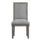 Rectangular Linen and Wood Dining Chairs (Set of 2) - Gray Linen, Antique Gray Oak Finish