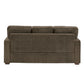 Modern Fabric Upholstered Square Arm Sofa Set - Living Room Chair, Loveseat and Sofa, Brown Chenille Fabric