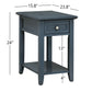 1-Drawer Side Table with Charging Station - Blue Steel