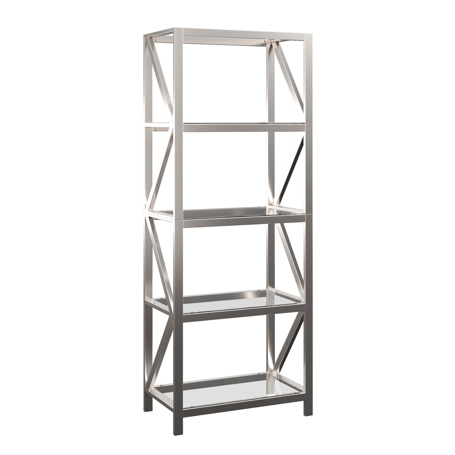 Brushed Nickel Bookcase