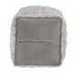 Upholstered Square Pouf Ottoman - Gray Squara Furry Fabric