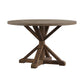 Rustic X-Base Round Pine Finish Dining Table - 48-inch, Brown Finish