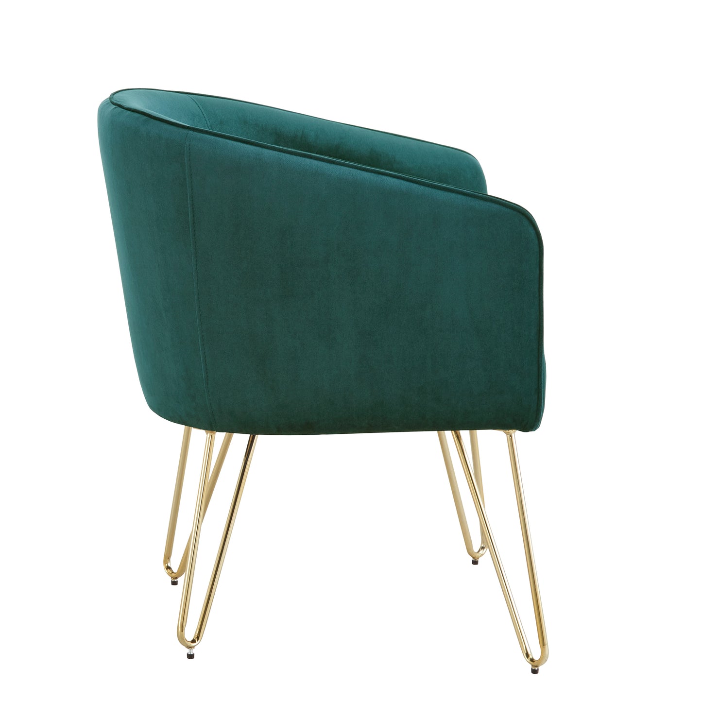 Gold Finish Velvet Accent Chair - Dark Green