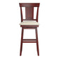 Panel Back Wood Swivel Bar Stool - Antique Berry Finish