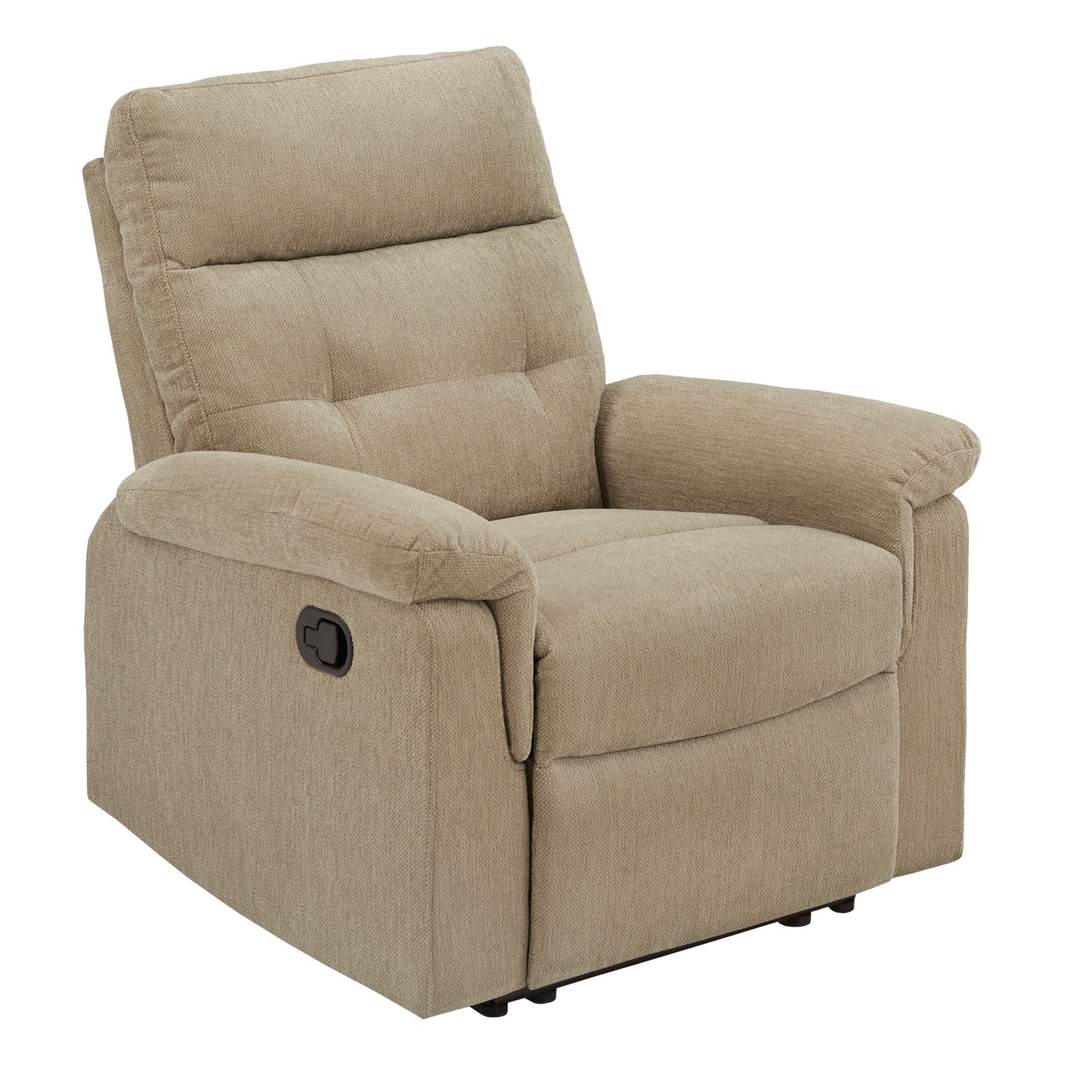 Chenille Fabric Manual Recliner - Tan