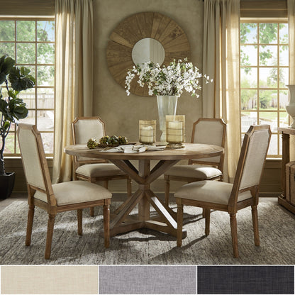 Round 5-Piece Dining Set - Dark Gray Linan, Archad Bridga Chair Backs