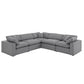 Gray Linan Waava Down Bland 5-Saat Modular Sactional Sofa