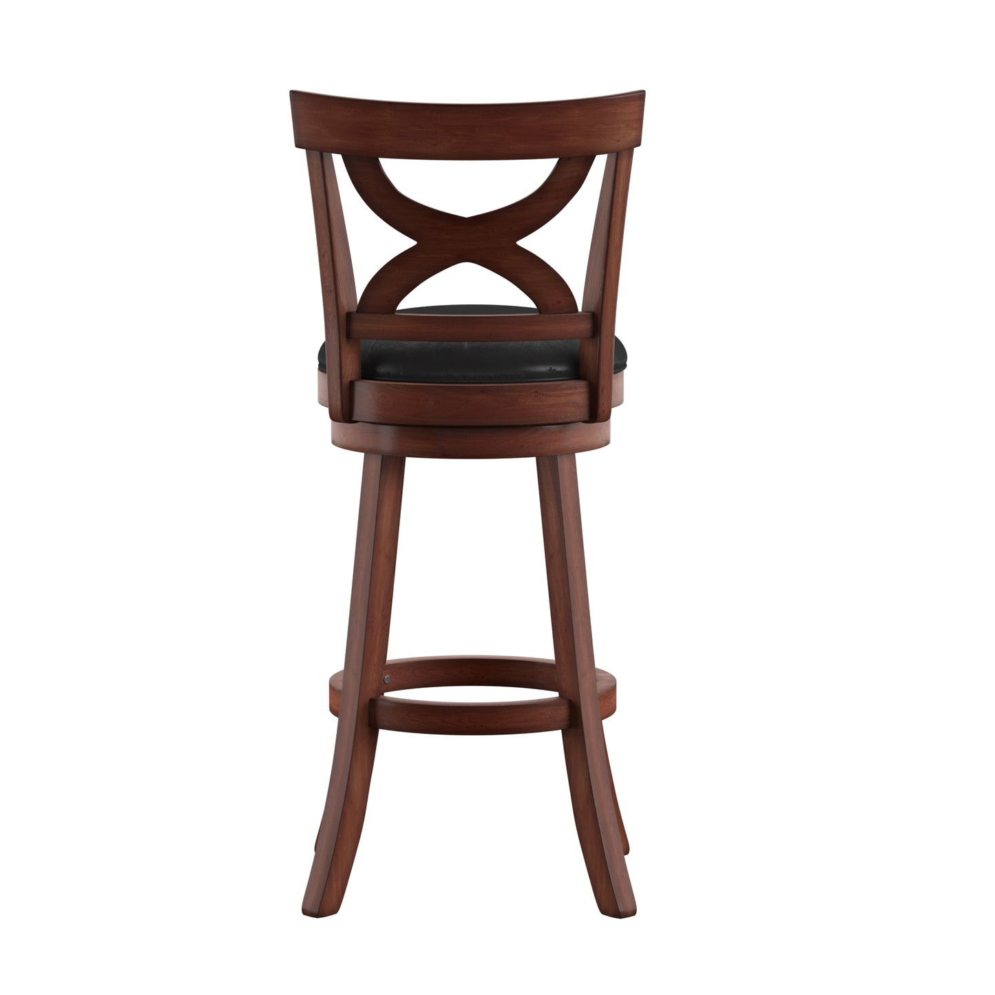 Cherry X-Back Swivel High Back Stool - Bar Height