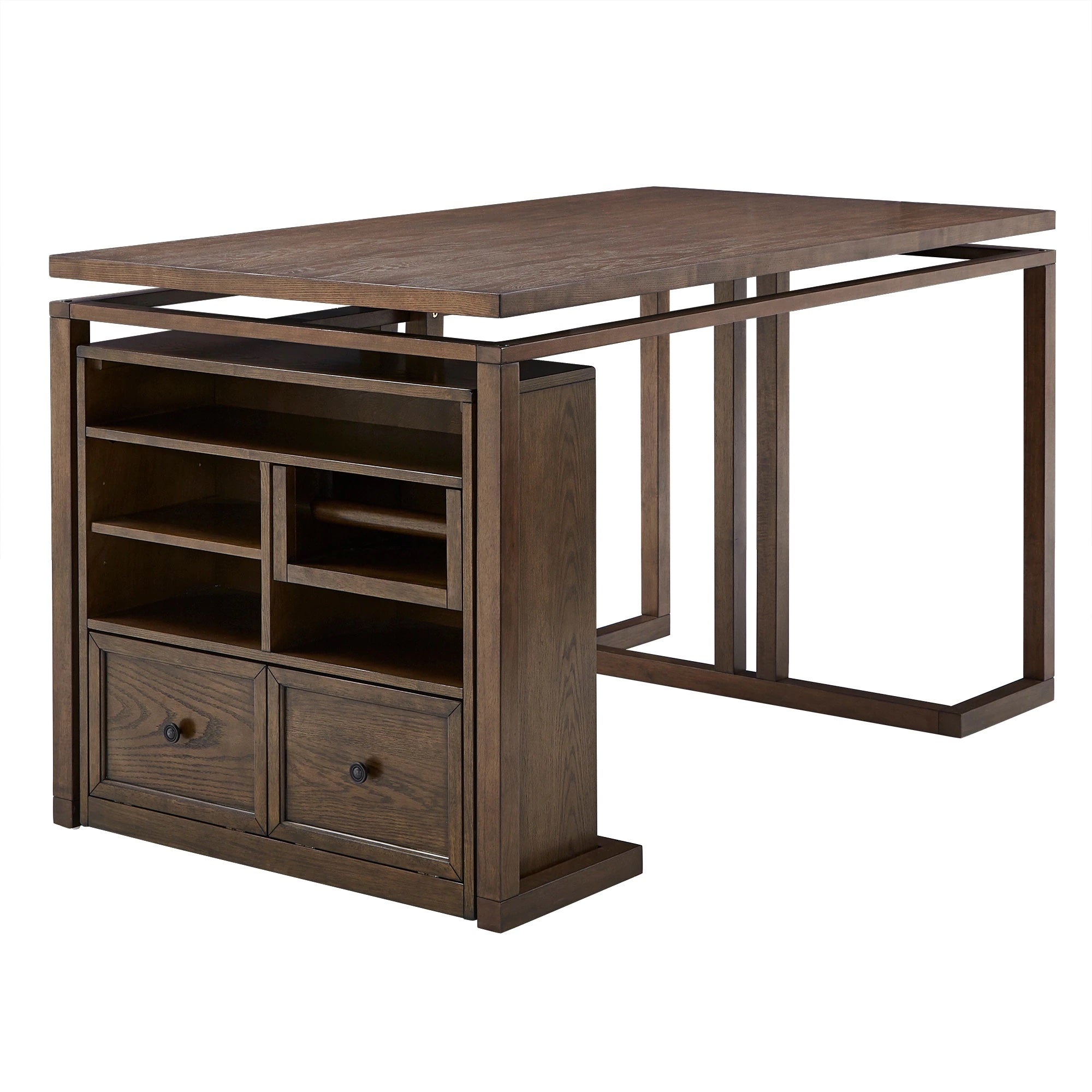 Rectangular Counter Height Dining Table with One Storage Cabinet by Inspire Q Classic