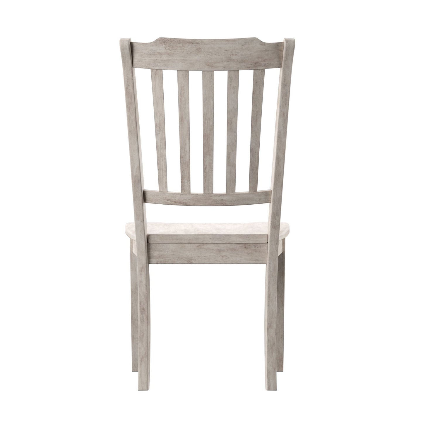 Slat Back Wood Dining Chairs (Set of 2) - Antique White Finish