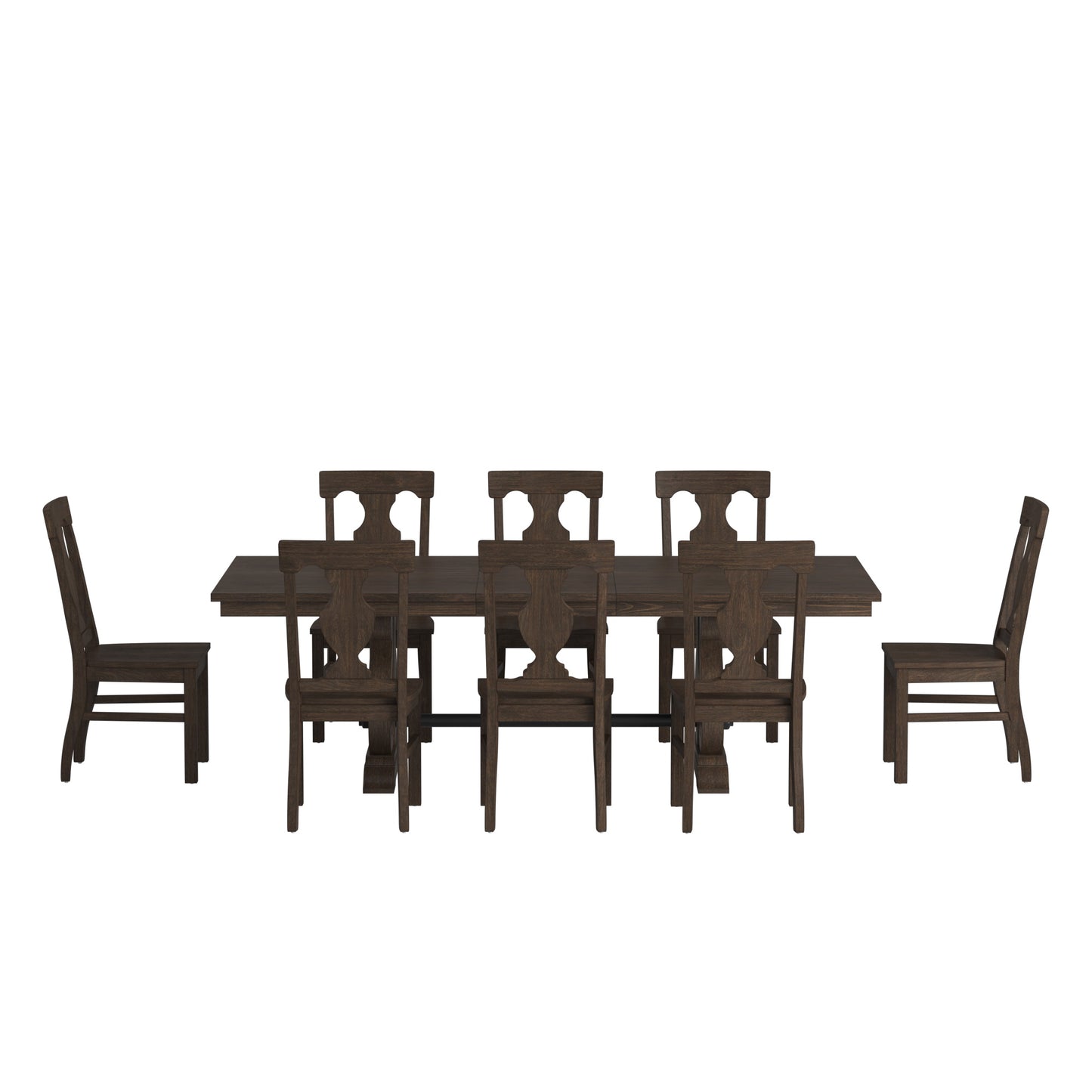 Wood Extendable Dining Set - 9-Piece Set