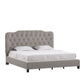 Adjustable Diamond Tufted Camelback Bed - Gray, King