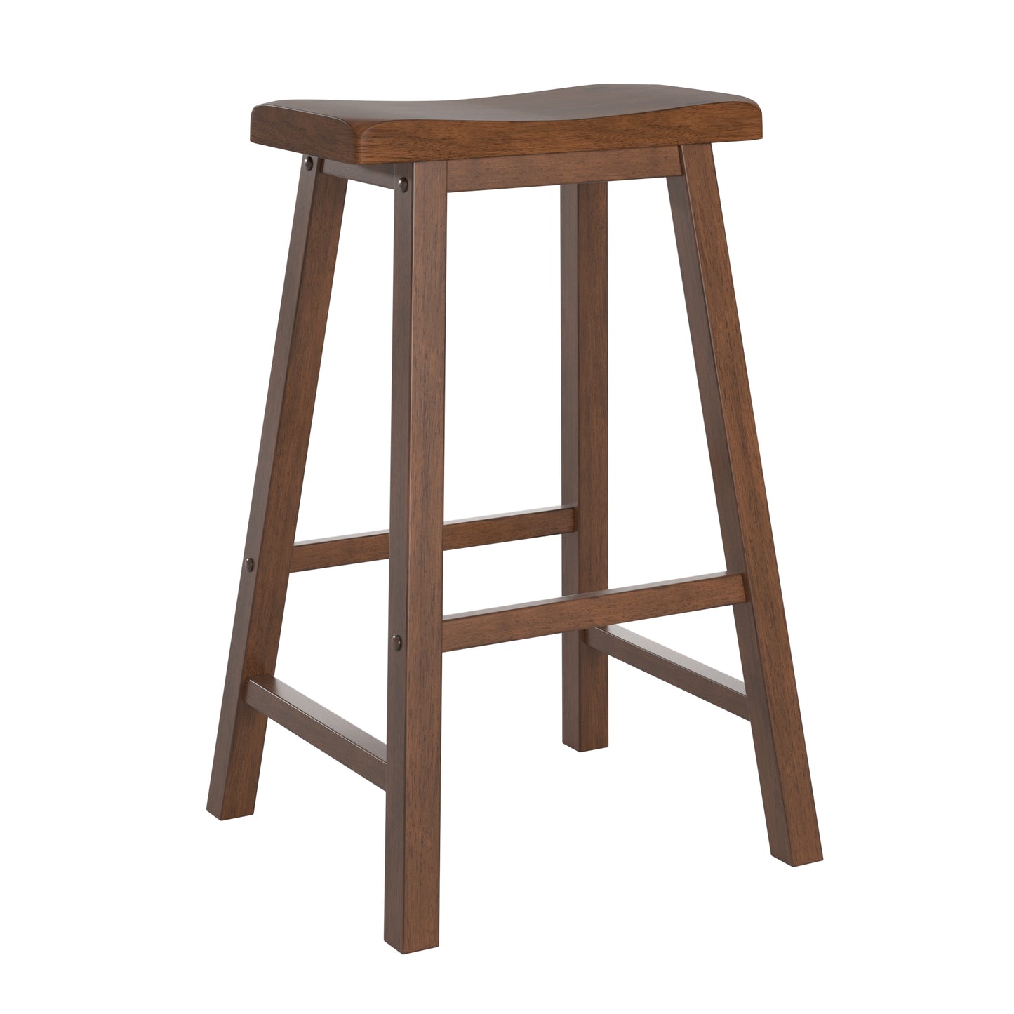 Saddle Seat 29" Bar Height Backless Stools (Set of 2) - Warm Cherry Finish